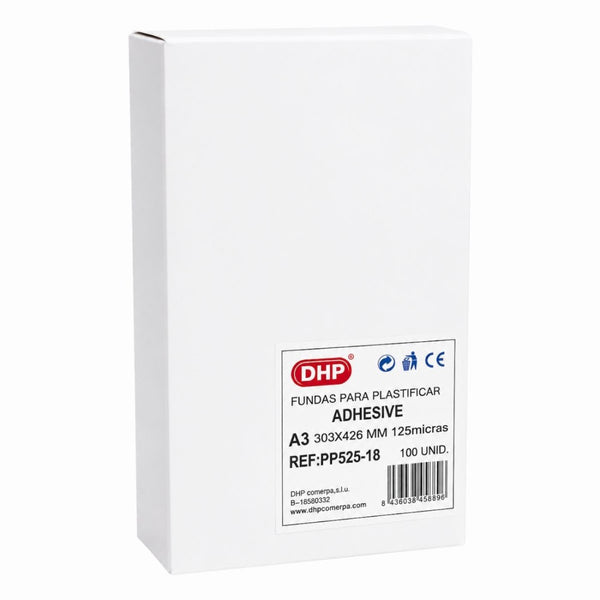 F.Plastificación DHP A3 Autoadhes.(303×426mm), 125mc, brillo, C/100