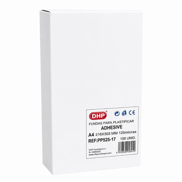 F.Plastificación DHP A4 Autoadhes.(216×303mm), 125mc, brillo, C/100