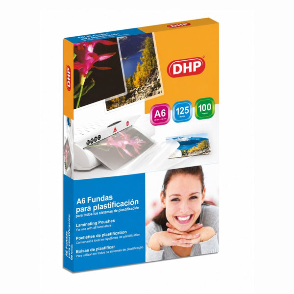 F.Plastificación DHP A6 (111×154mm), 125mc, brillo, C/100
